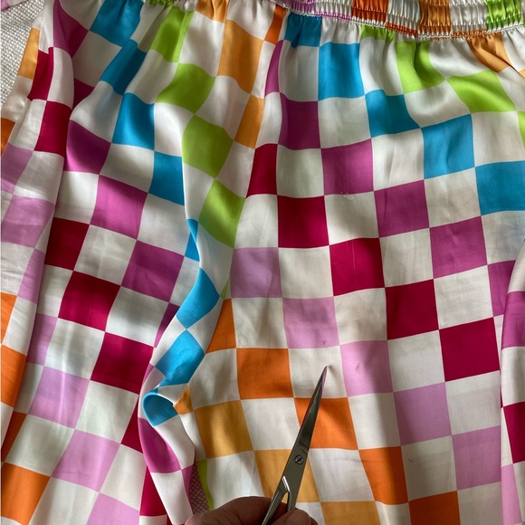 Show Me Your MuMu Women’s XS Rainbow Checkered Pajama Set long sleeve and pants - Picture 8 of 8
